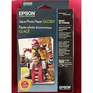 Epson Value Photo Paper Glossy, 4" X 6", 100 Sheets (S400034)